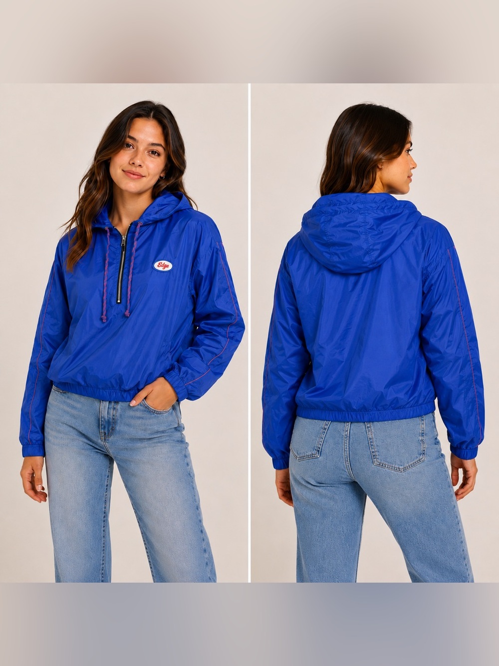 FOREVER 21 TOKYO QUARTER ZIP WINDBREAKER - BLUE SIZE 2X (NEW WITH TAGS) A21